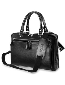 Gamintojas nenurodytas Natūralios odos krepšys nešiojamajam kompiuteriui Solier SL24 Shannon juodas
