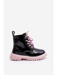 Gamintojas nenurodytas Vaikų blizgūs batai su juodai-rožinės spalvos dekoru Bunnyjoy BSB28161