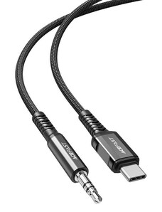 Gamintojas nenurodytas Acefast garso kabelis USB C tipo - 3,5 mm mini lizdas (vyriškas) 1,2 m, AUX juodas (C1-08 juodas) ()