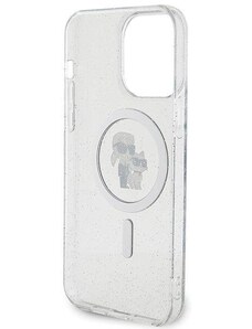 Gamintojas nenurodytas Karl Lagerfeld Karl&Choupette Glitter MagSafe dėklas iPhone 14 Pro Max - skaidrus