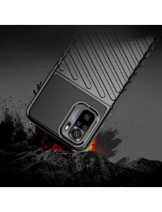Gamintojas nenurodytas Thunder Case Lankstus, tvirtas, atsparus dangtelis TPU korpusas, skirtas Xiaomi Redmi 10 , juodos spalvos