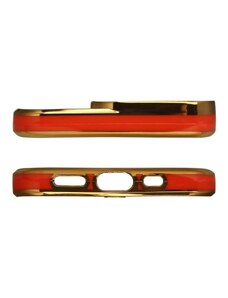 Gamintojas nenurodytas Madingas iPhone 13 auksinio rėmelio gelinis dangtelis raudonas