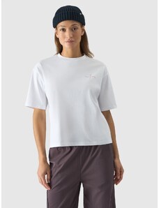 4F Moteriški T-shirt oversize marškinėliai su grafika - balti