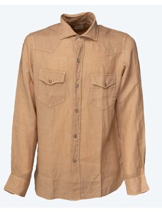BAGUTTA Linen Texan shirt