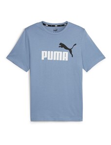 PUMA Sportiniai marškinėliai 'Essentials' melsvai pilka / juoda / balta