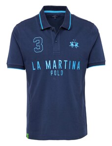 La Martina Marškinėliai tamsiai mėlyna jūros spalva / šviesiai mėlyna
