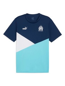 PUMA Sportiniai marškinėliai 'Olympique de Marseille' tamsiai mėlyna jūros spalva / šviesiai mėlyna / balta