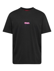HUGO Marškinėliai 'Dindion' turkio spalva / rožinė / juoda