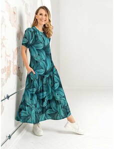 Lega vasarinė viskozinė suknelė "Gabriel Turquoise Floral Print"