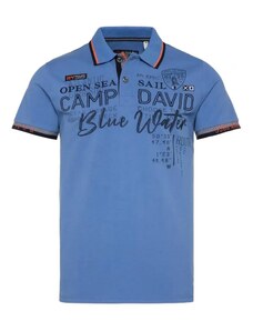 CAMP DAVID Marškinėliai dangaus žydra / oranžinė / juoda