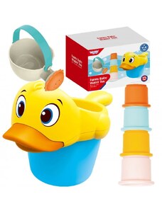 Gamintojas nenurodytas Kūdikių maudymosi vandens žaislų kibirėlis su ančiuku ir gertuve + puodeliai