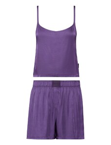 Calvin Klein Underwear Pižama 'Pure Sheen' purpurinė / juoda