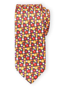 Willsoor Vyriškas kaklaraištis su raudonai-oranžiniu gėlėtu raštu 16807