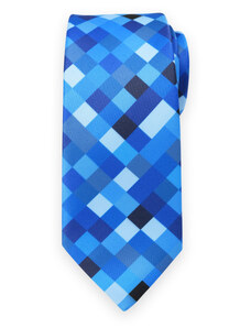 Willsoor Vyriškas kaklaraištis su mėlynų atspalvių pikselių raštu 16799