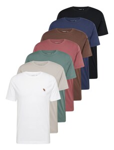 Abercrombie & Fitch Marškinėliai indigo spalva / ruda / juoda / balta
