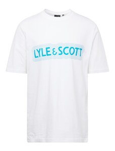 Lyle & Scott Marškinėliai azuro spalva / balta