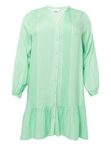 ONLY Carmakoma Palaidinės tipo suknelė 'MARRAKESH' žalia / balta