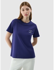 4F Moteriški T-shirt regular marškinėliai su grafika - tamsiai mėlyni