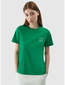 4F Moteriški T-shirt regular marškinėliai su grafika - žali