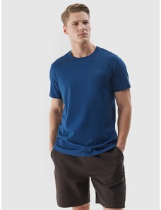 4F Vyriški T-shirt regular lygūs marškinėliai - denim