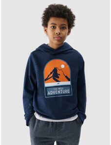 4F Sportinis neatsegamas džemperis su gobtuvu berniukams - tamsiai mėlynas