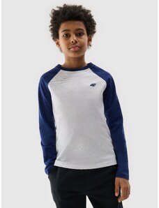 4F Longsleeve lygūs marškinėliai berniukams - tamsiai mėlyni