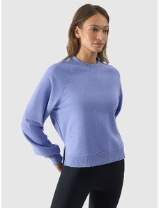 4F Moteriškas sportinis neatsegamas džemperis be gobtuvo - mėlynas
