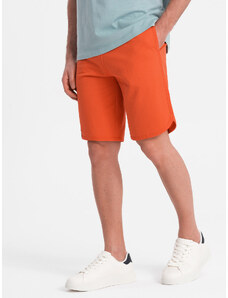 Ombre Clothing Vyriški prakaitiniai šortai su užapvalintomis klešnėmis - oranžiniai V5 OM-SRSK-0105