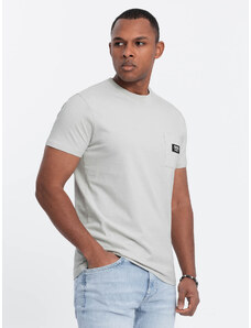 Ombre Clothing Vyriški laisvalaikio marškinėliai su kišenėmis - šviesiai žali V2 OM-TSCT-0109