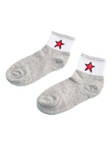 Shelvt Vaikų kojinės su žvaigždutėmis pilkos ir raudonos spalvos - 28-31