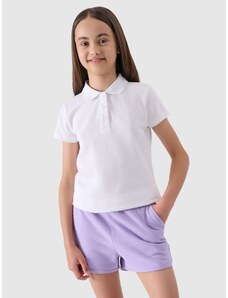 4F Polo regular marškinėliai mergaitėms - balti