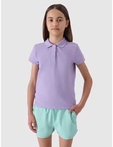 4F Polo regular marškinėliai mergaitėms - violetiniai