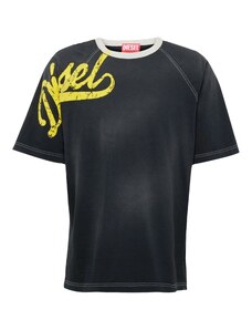 DIESEL Marškinėliai 'T-ROXT-SLITS' geltona / juoda / balta