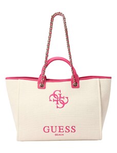 GUESS Paplūdimio krepšys smėlio / tamsiai rožinė