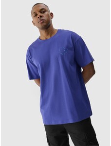 4F Vyriški T-shirt oversize marškinėliai su grafika - violetiniai