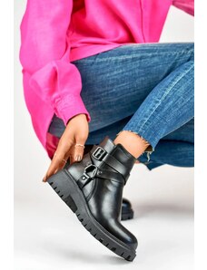primohurt Juodi moteriški eko odos batai su juodais papuošimais Aline - 39