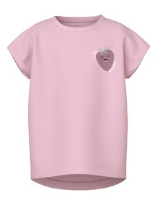 NAME IT Marškinėliai 'VARUTTI' rausvai violetinė spalva / ryškiai rožinė spalva / juoda / balta