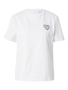 VILA Marškinėliai 'MORA' juoda / sidabrinė / balta