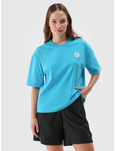 4F Vyriški T-shirt oversize marškinėliai su grafika - turkio spalvos