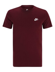Nike Sportswear Marškinėliai 'Club' vyno raudona spalva / balkšva