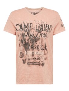 CAMP DAVID Marškinėliai antracito spalva / persikų spalva / juoda / balta