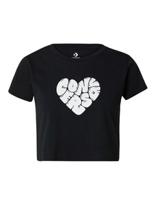CONVERSE Marškinėliai 'HEART' juoda / balta