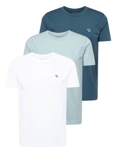 Abercrombie & Fitch Marškinėliai žalsvai mėlyna / pastelinė mėlyna / tamsiai mėlyna / balta