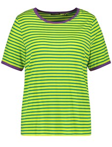 SAMOON Marškinėliai žaliosios citrinos spalva / žalia / purpurinė
