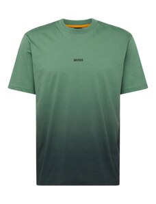 BOSS Marškinėliai 'Te_Gradient' žalia / tamsiai žalia / oranžinė