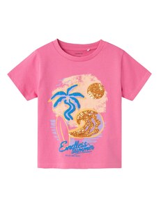 NAME IT Marškinėliai 'JUICER' smėlio spalva / mėlyna / auksas / rožinė