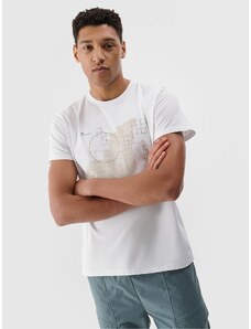 4F Vyriški T-shirt regular marškinėliai su grafika - balti