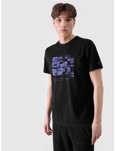 4F Vyriški T-shirt regular marškinėliai su grafika - juodi