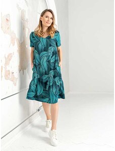 Lega viskozinė suknelė "Kate Turquoise Floral Print"