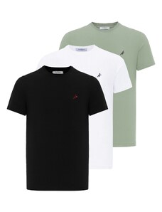 Moxx Paris Marškinėliai pastelinė žalia / juoda / balta